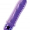 Фиолетовый ребристый вибромассажер Grape Swirl Vibe - 15,8 см.