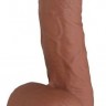 Коричневый фаллоимитатор SEDUCER Ballsy Stud - 16,5 см.