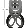 Дымчатая насадка на пенис и мошонку с гребнем Penis Hodenring