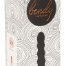 Чёрный вибратор Bendy Wavy с волнами на тельце - 17 см.