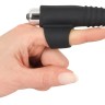 Черная вибронасадка на палец с винтовым наконечником Finger Vibrator - 10,5 см.
