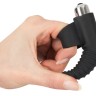 Черная вибронасадка на палец с винтовым наконечником Finger Vibrator - 10,5 см.