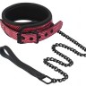 Розово-черный ошейник COLLAR & LEASH с поводком