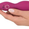 Ярко-розовый клиторальный вибратор с 3 насадками Spot Vibrator with 3 Tips - 17,9 см.