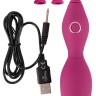 Ярко-розовый клиторальный вибратор с 3 насадками Spot Vibrator with 3 Tips - 17,9 см.