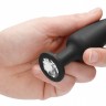 Черная анальная пробка Cone-Shaped Diamond Butt Plug - 9 см.