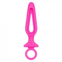 Розовая силиконовая пробка с прорезью Silicone Groove Probe - 10,25 см.