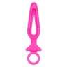 Розовая силиконовая пробка с прорезью Silicone Groove Probe - 10,25 см.