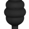 Черная анальная пробка Regular Ribbed Diamond Heart Plug - 7 см.