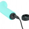 Бирюзовый мини-вибратор с загнутой головкой Power Vibe Curvy - 12 см.
