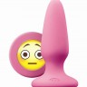 Розовая силиконовая пробка среднего размера Emoji OMG - 10,2 см.