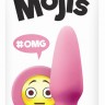 Розовая силиконовая пробка среднего размера Emoji OMG - 10,2 см.