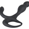 Черный силиконовый стимулятор простаты Plug with Perineum Stimulator