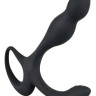 Черный силиконовый стимулятор простаты Plug with Perineum Stimulator