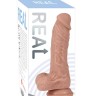 Реалистичный фаллоимитатор REAL с мошонкой на присоске - 19 см.