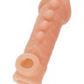 Телесная закрытая насадка с шишечками Cock Sleeve Size M - 15,6 см.