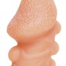 Телесная закрытая насадка с шишечками Cock Sleeve Size M - 15,6 см.