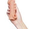 Телесная закрытая насадка с шишечками Cock Sleeve Size M - 15,6 см.