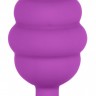 Фиолетовая анальная пробка Regular Ribbed Diamond Heart Plug - 7 см.