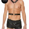 Черная мужская портупея Twisted Bit Black Leather Harness