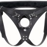 Телесный реалистичный фаллоимитатор на черных трусиках Real Big Strap-On - 34,5 см.