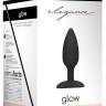 Черная анальная пробка Glow с вибрацией и подогревом - 12 см.