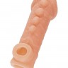 Телесная закрытая насадка с шишечками Cock Sleeve Size L - 17,6 см.