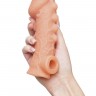 Телесная закрытая насадка с шишечками Cock Sleeve Size L - 17,6 см.