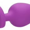 Фиолетовая анальная пробка с прозрачным стразом Extra Large Diamond Heart Butt Plug - 9,5 см.