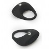 Чёрное эрекционное кольцо LIT-UP SILICONE STIMU RING 7
