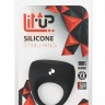 Чёрное эрекционное кольцо LIT-UP SILICONE STIMU RING 7