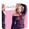 Неоново-розовая сбруя на шею и талию Bad Kitty Body Harness