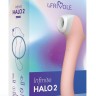 Персиковый вакуумный вибростимулятор с нагреваемой ручкой Halo 2 - 22,5 см.