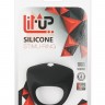 Чёрное эрекционное кольцо LIT-UP SILICONE STIMU RING 8