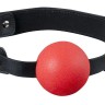 Красный силиконовый кляп-шар с ремешками из полиуретана Solid Silicone Ball Gag