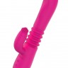 Розовый вибратор с клиторальным стимулятором Nalone Idol Plus - 22,4 см.