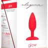 Красная анальная пробка Glow с вибрацией и подогревом - 12 см.