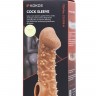 Телесная закрытая насадка с пучками шишечек Cock Sleeve Size M - 15,6 см.