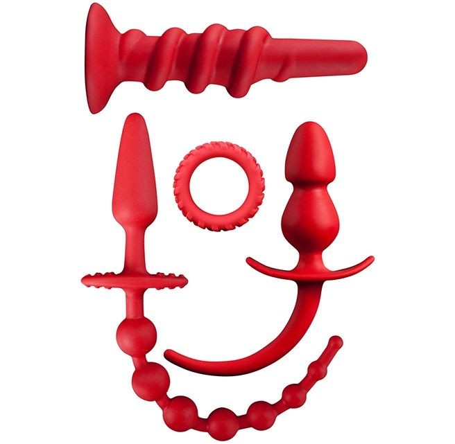 Набор для анальной стимуляции MENZSTUFF PLEASURE SET RED