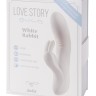 Белый вибратор Love story White Rabbit с клиторальным зайчиком - 21 см.