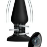 Черная анальная пробка Model R Smooth Rimming Plug with Remote - 14,2 см.