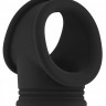 Черное эрекционное кольцо для пениса и мошонки No48 Cockring with Ball Strap