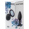 Чёрная анальная пробка Emotions Cutie Small с прозрачным кристаллом - 7,5 см.