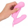 Нежно-розовая двойная вибронасадка на палец Vibrating Finger Extension - 17 см.