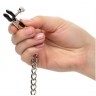 Зажимы для сосков с серебристой цепочкой и утяжелителем Weighted Dual Tier Nipple Clamps