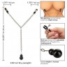 Зажимы для сосков с серебристой цепочкой и утяжелителем Weighted Dual Tier Nipple Clamps