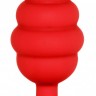 Красная анальная пробка Large Ribbed Diamond Heart Plug - 8 см.