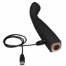 Черный вибратор для G-стимуляции Vibrating Feel Me - 15 см.