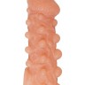 Телесная закрытая насадка с шариками Cock Sleeve Size S - 13,8 см.