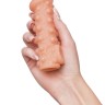 Телесная закрытая насадка с шариками Cock Sleeve Size S - 13,8 см.
